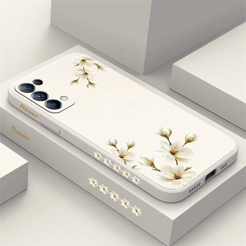 Elegant Flowers Shockproof Silicone Phone Case - Soft Protective Cover
