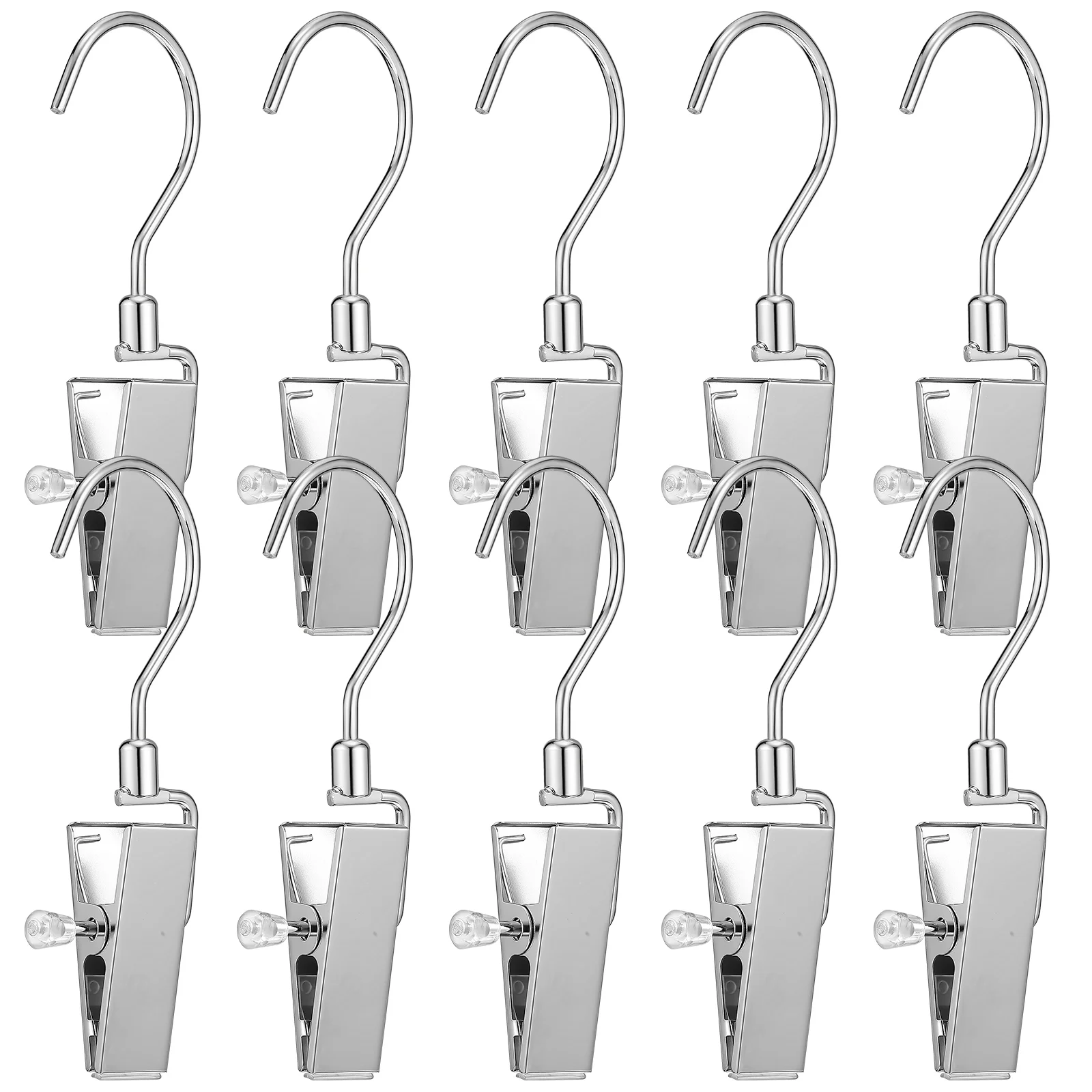 

10 Pcs Boot Clips Hanger Hat Quilt Cover Rotatable Hangers Metal Laundry Hooks Travel