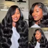 Perruque en cheveux humains vietnamiens, densité 230%, avec dentelle frontale 13x4, dentelle frontale transparente HD 13x6, effet Body Wave et Water Wave, pré-épilée, 30 38 pouces, perruque 360 Full Lace 3