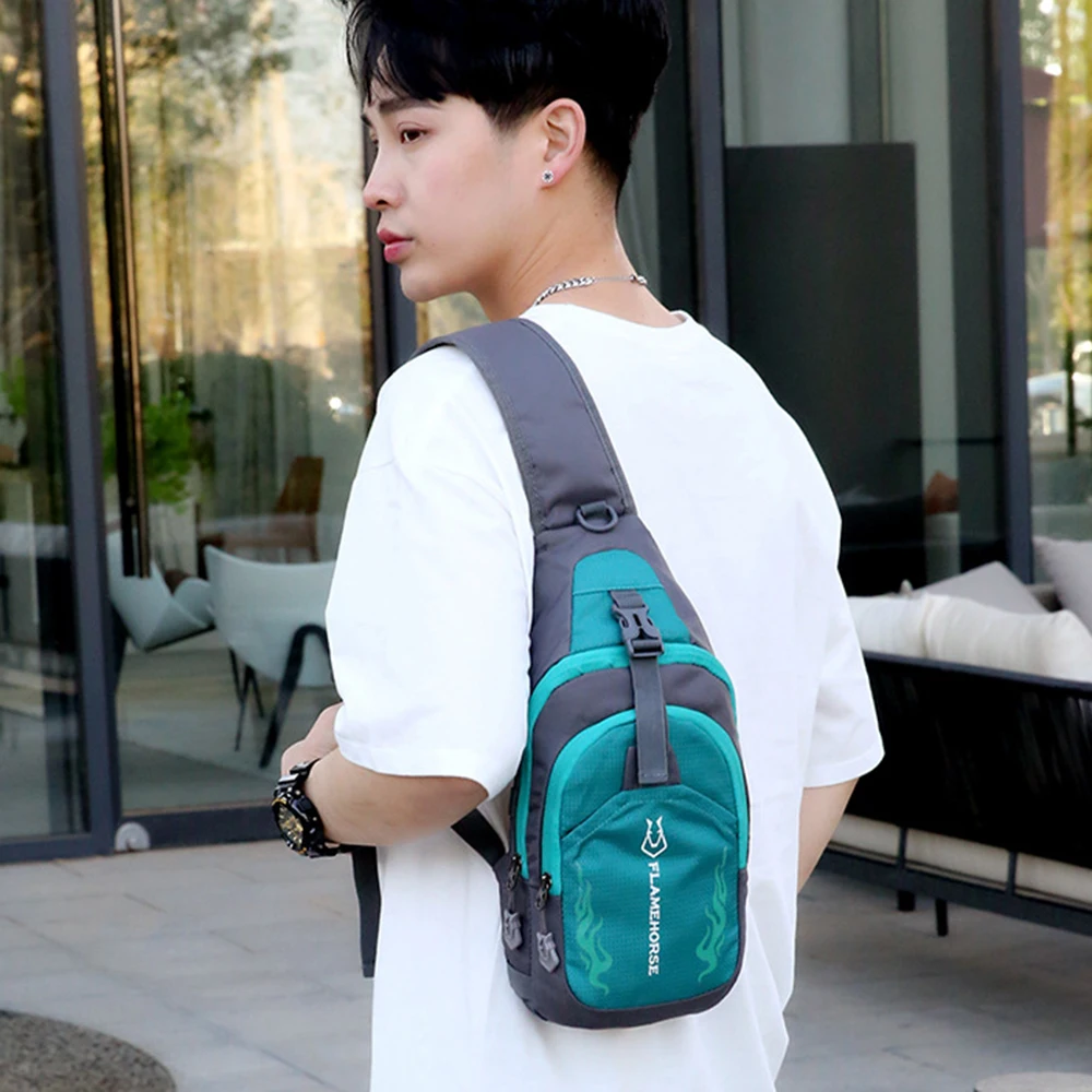 Men Sling Backpack Chest Crossbody Bag Waterproof Lightweight Chest Bag Shoulder Bag Travel Sports Running Cycling Gym_voghion.com