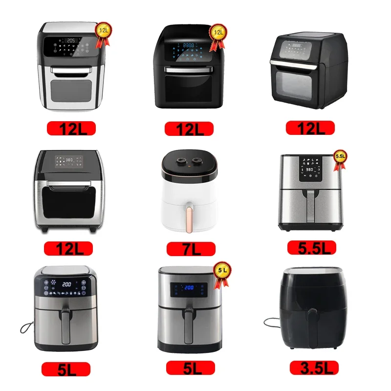 New 6L Digital Customizable Stainless steel 8 Presets 1800W Electric Hot Power Air Fryer Oven 6