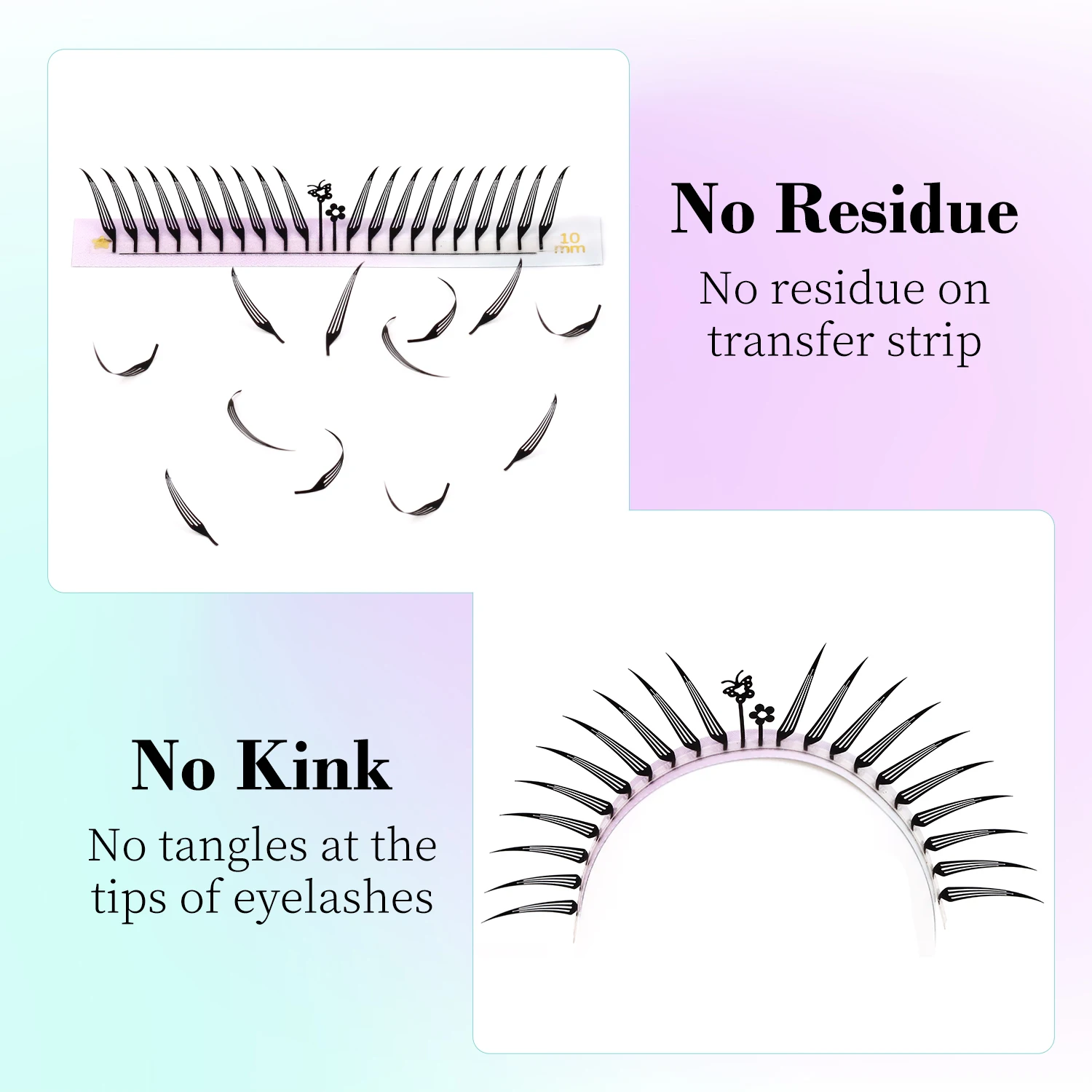 lashrujade Comic Spire Vorgefertigte Volumenfächer Wimpern Federform Wimpernverlängerung Faux Nerz Weiche 3D-Effekt Anime Cluster Wimpern – Detail 5
