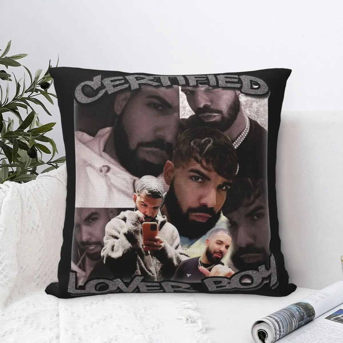 

BBL Drake Certified Lover Boy Pillowcase Polyester Cushion Cover Decoration Throw Pillow Case Cover Home Zipper 45X45cm