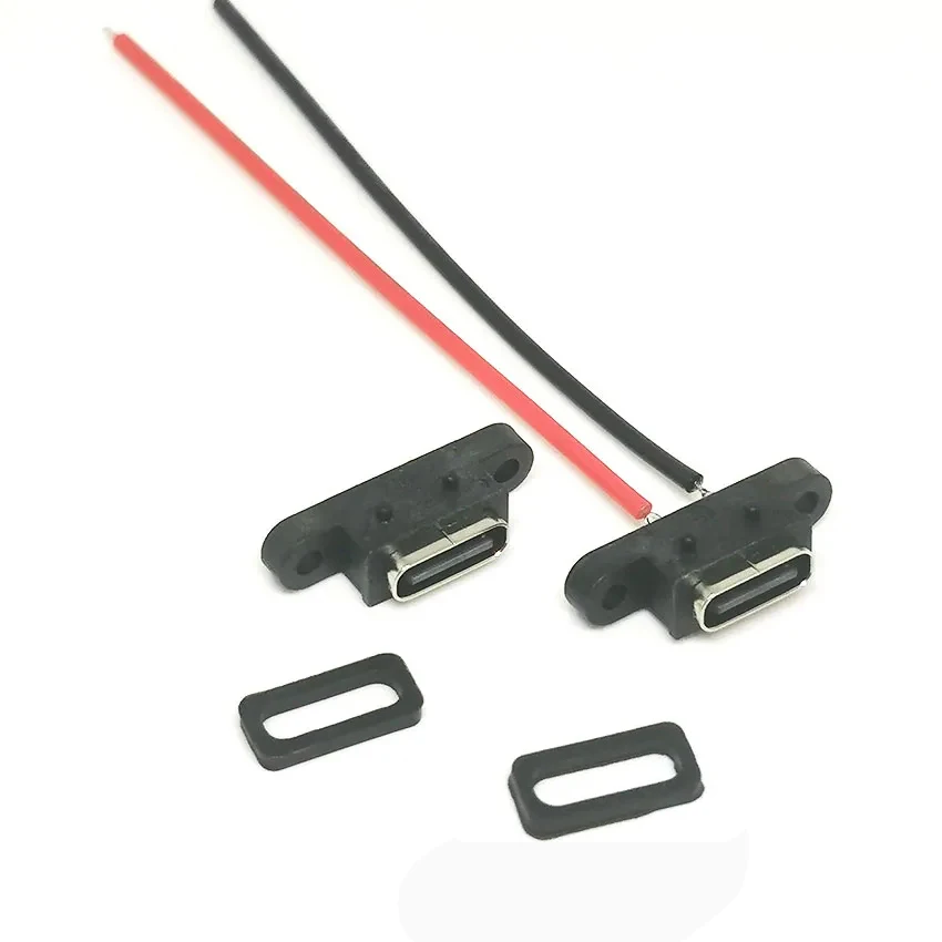 

Type-c 2P soldered waterproof female base charging socket with cable
