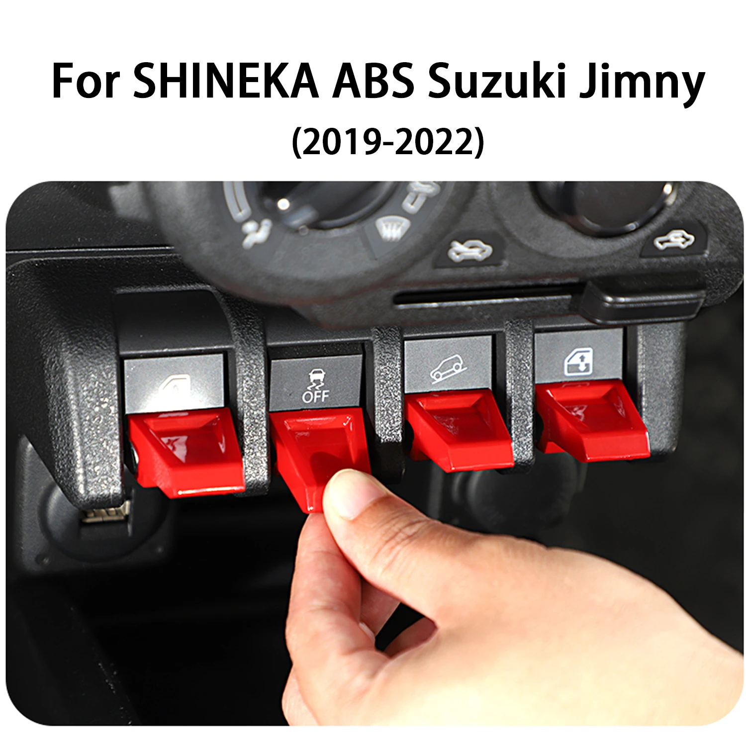 ABS Car Window Lift Switch Button Extended Decoration Sticker Trim Cover For Suzuki Jimny 2019-2022 Car Interior Accessories