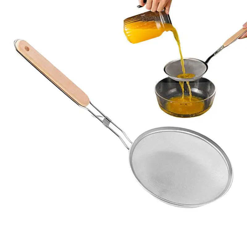 

Тонкая сетка, Кухонное ситечко, длинная ручка, скиммер, мелкая сетка, приспособления для готовки овощей, специй, какао