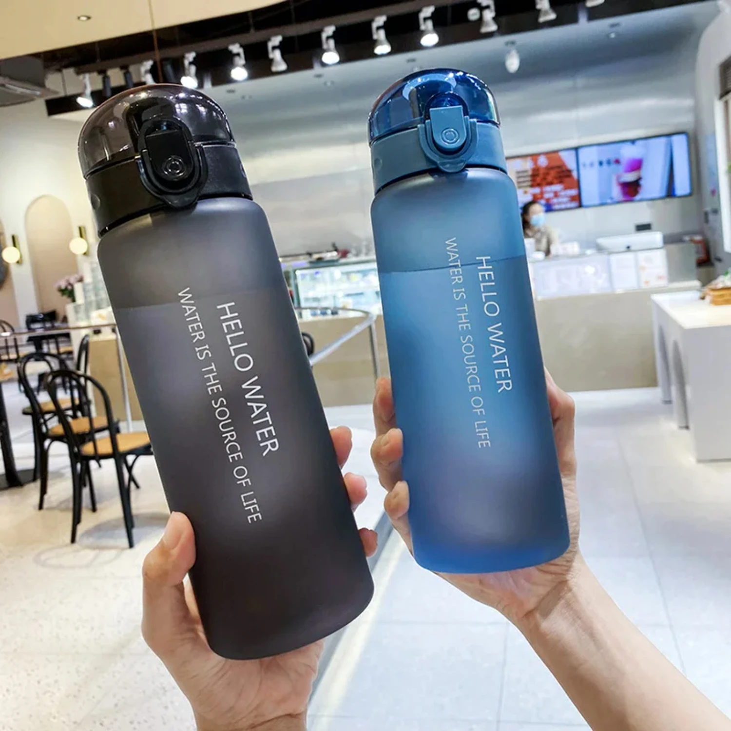 780ml Sports Water Bottle Transparent Protein Shaker Outdoor Travel Portable Leakproof Drinkware Plastic Drink Bottle BPA Free