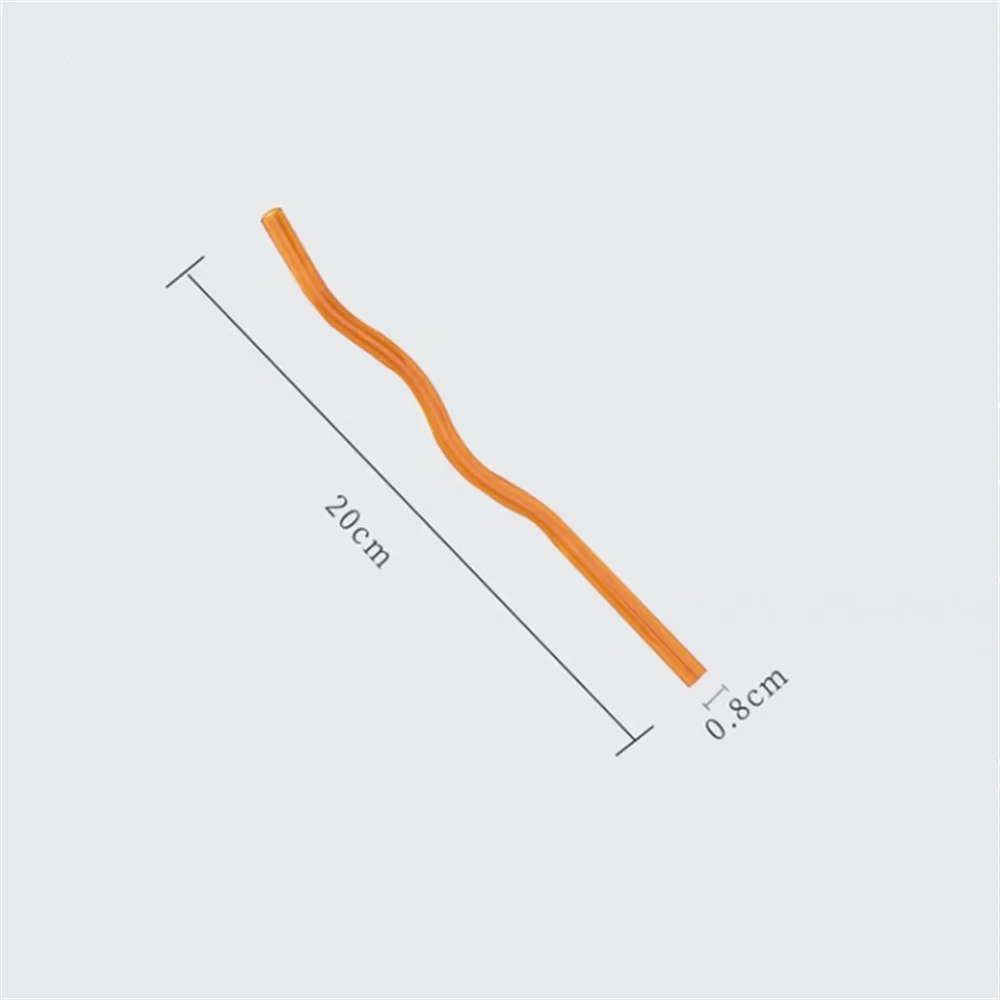 Milk Beverage Straw High Borosilicate Heat-resistant Creative Tableware Glass Pipette Large Wave-shaped Three-way Curved Shape