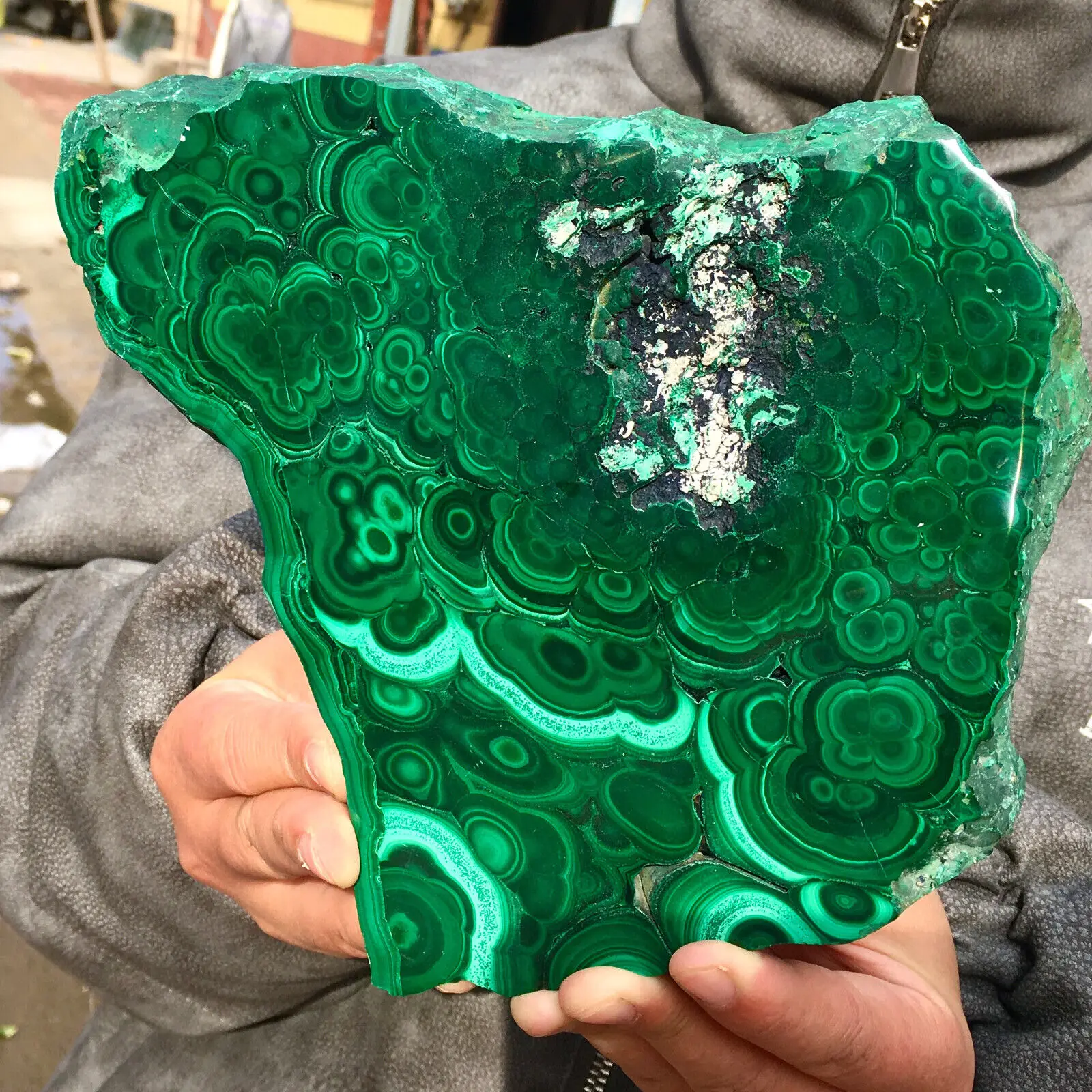 Natural Malachite Crystal Quartz Cluster Coarse Mineral Specimens Reiki Healing 2