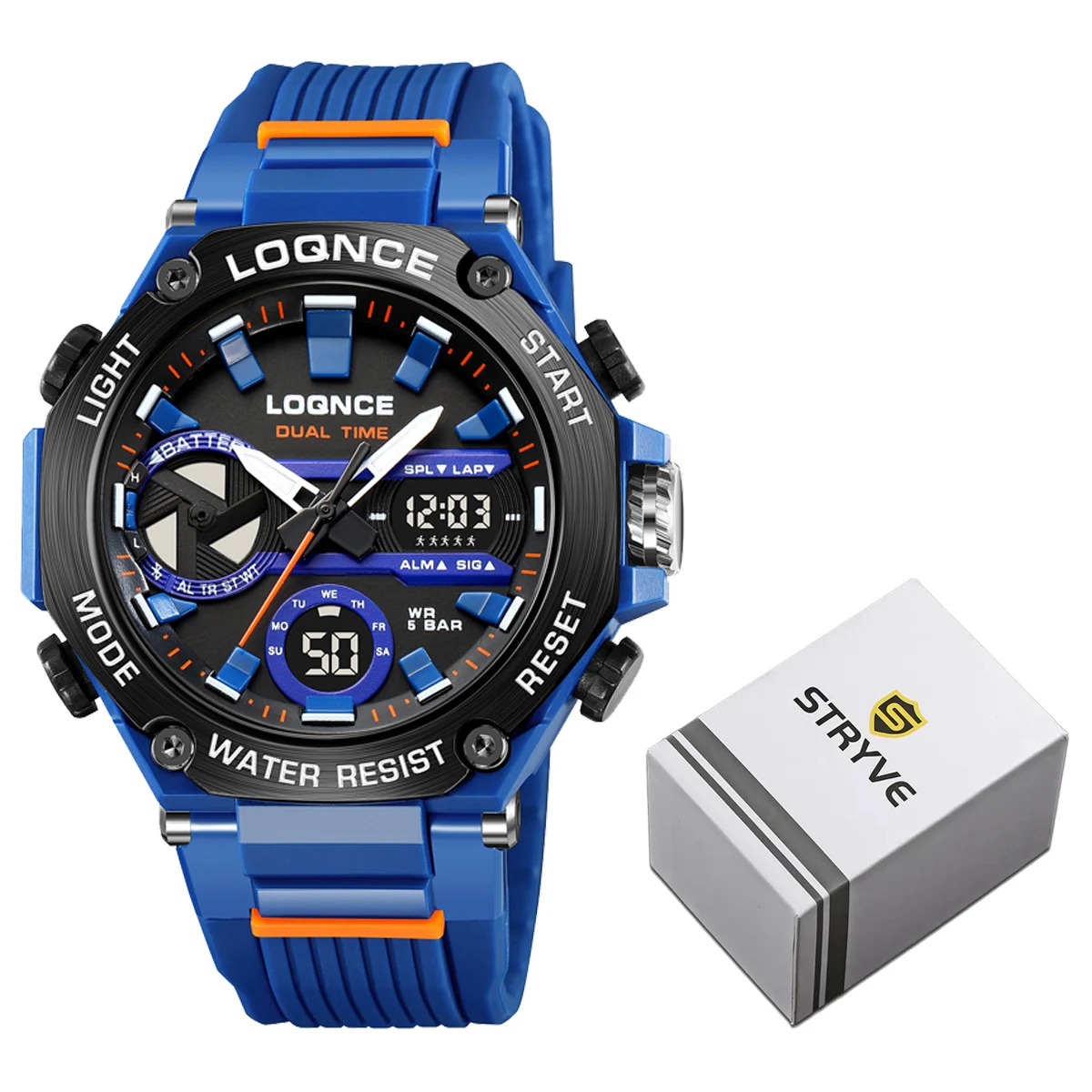 2023 New LOQNCE Watch 98001 with Box High Quality Digital-Analog Movement Men's Watches Popular Waterproof Watches Sports Style