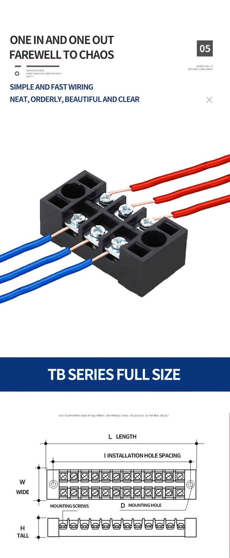 1Pcs TB4510 45A 600V Dual Row Barrier Screw Terminal Block Strip Wire Connector Insulated DIY Electrical Fix Fence High Quality T&I Online Store