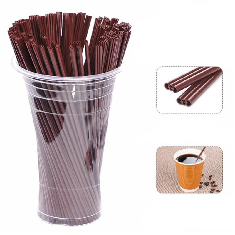 

100 Pcs 17 CM Length Coffee Straw Plastic Drinking & Stirring Straws Straight Tea Milk Tool Holiday Party Accessories