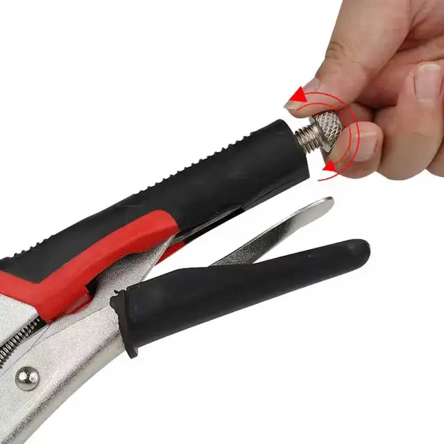 Pinza di bloccaggio da 5 pollici Pinza di bloccaggio Pinza a mascella curva Pinza a becchi lunghi dritti Strumenti di saldatura multifunzione 3