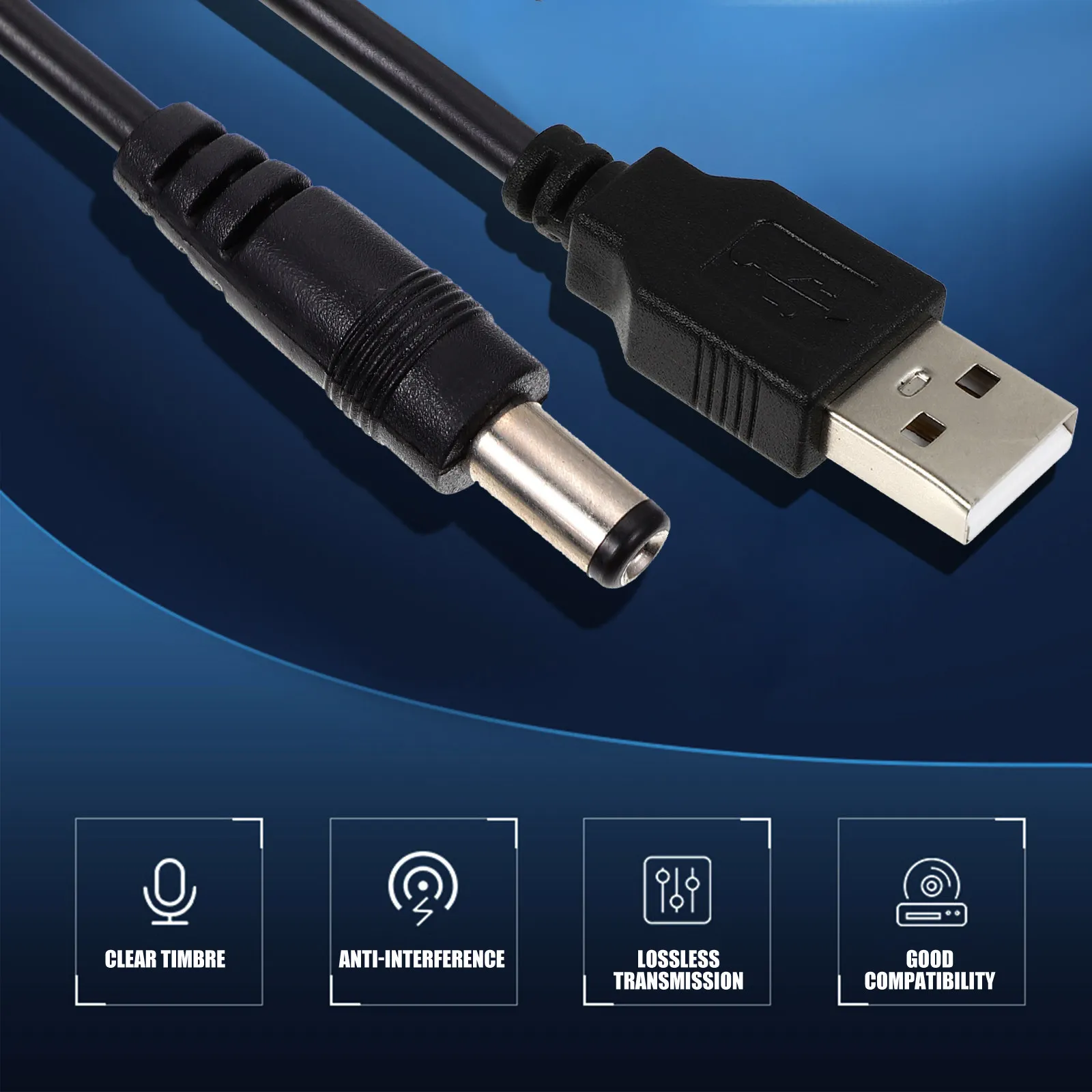 1세트 범용 DC 충전 케이블 어댑터 고내구성 유연한 USB-DC 전원 케이블 어댑터 카메라용 다목적 사용