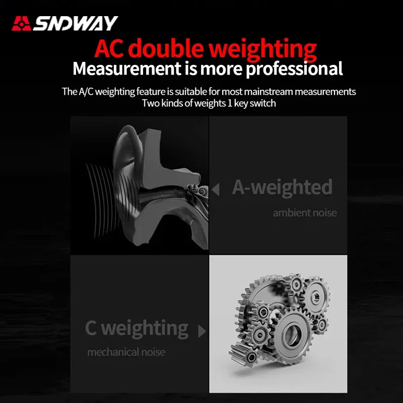SNDWAY SW 523 524 Sound Level Meter 30 to 130 dB Detector Digital Professional Decibelimeter Noise Level Decibel Meter 4