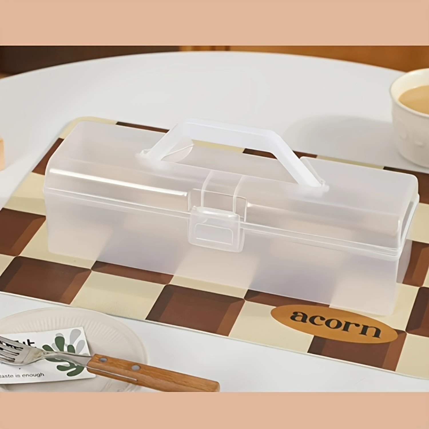 1Pc Leak-Proof Kitchen Container For Bread, Cake & Fruit-Perfect For Baking, Picnics & Parties-Durable Plastic, Food-Safe