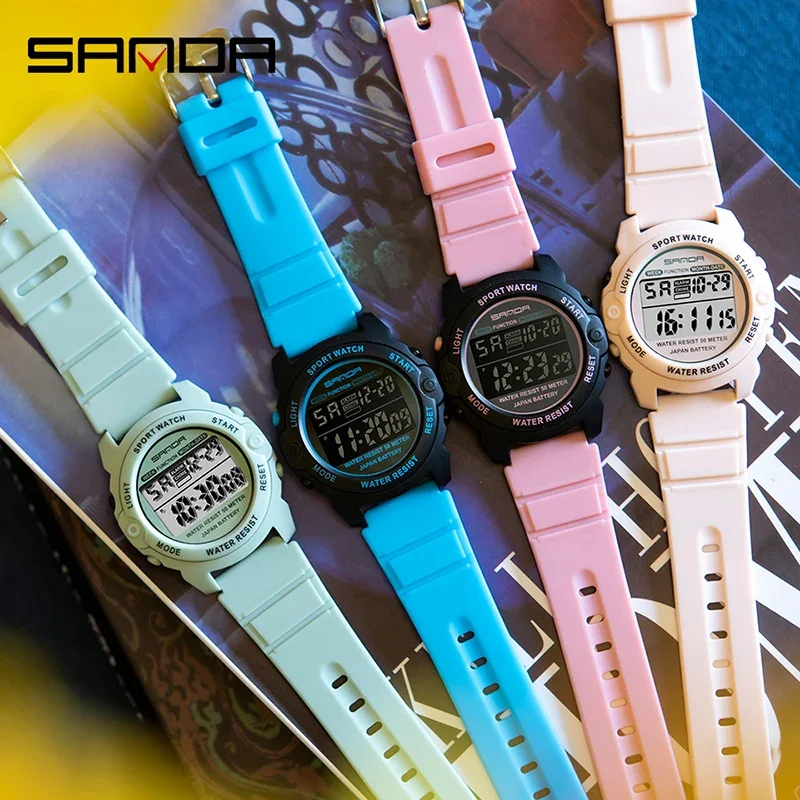 SANDA 6003 Sports Women Watches Fashion Casual Waterproof LED Digital Watch Female Wristwatches For Women Clock Relogio Feminino 5