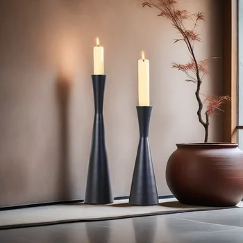 Elegant Curved Metal Candlestick 1