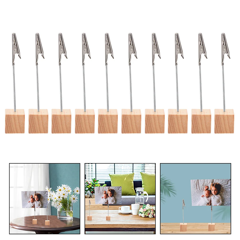 

Holder Table Holders Number Card Wedding Clip Decor Photo Picture Wooden Stands Tables Stand Cube Paper Business Display