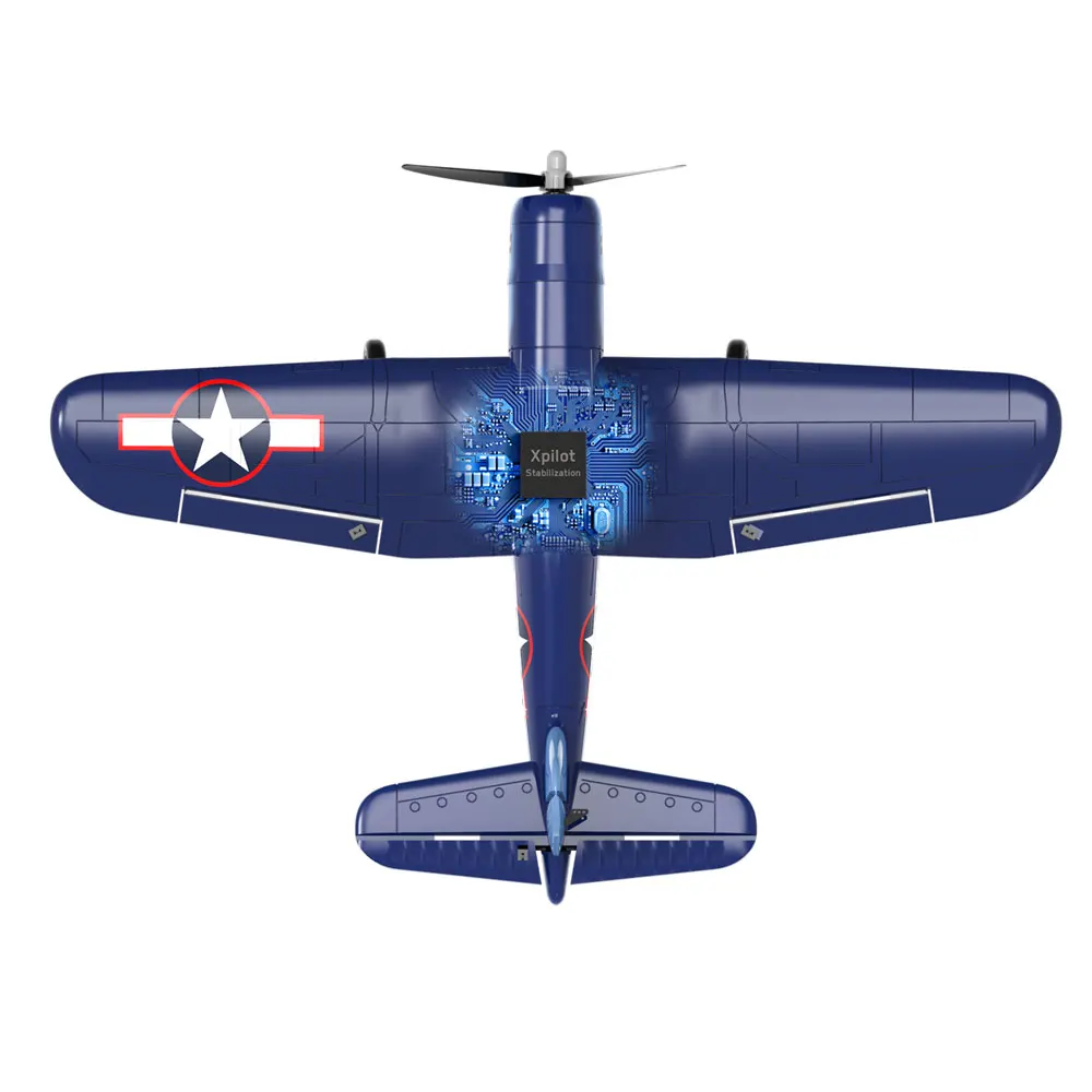 VolantexRC Mini F4U V2 EPP 400mm Wingspan 2.4G 4CH 6-Axis Gyro One Key Aerobatics XPilot Stabilization System RC Airplane Glider 6