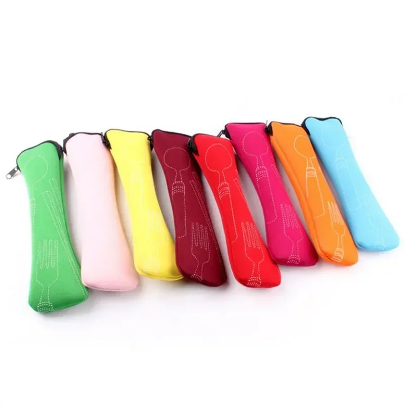 Tableware Bag Washable with Zipper Travel Cutlery Kit Case Portable Pouch For Dinner Household Tool Camping Travel Accessories camping storage bag storage bag camping cookware bag
