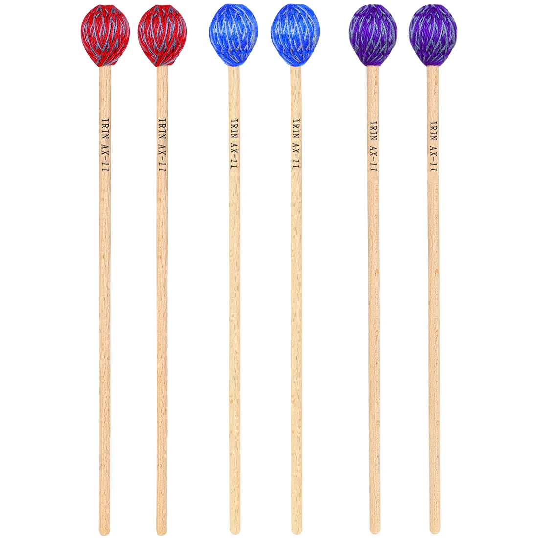 In mehreren Farben erhältlich. Schlaginstrument, Trommelstöcke, Schlägel, Jazz-Drum-Stick, doppelköpfiger Soundhammer für Trommelmarimba – Detail 12
