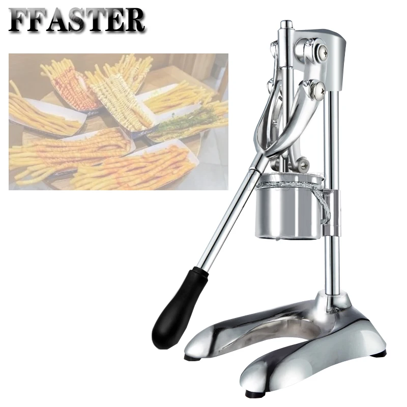 Manual 30cm French Fries Maker Long Potato Squeezers Machine Footlong Super Big Chips Making Machines Special Kitchen Extruders