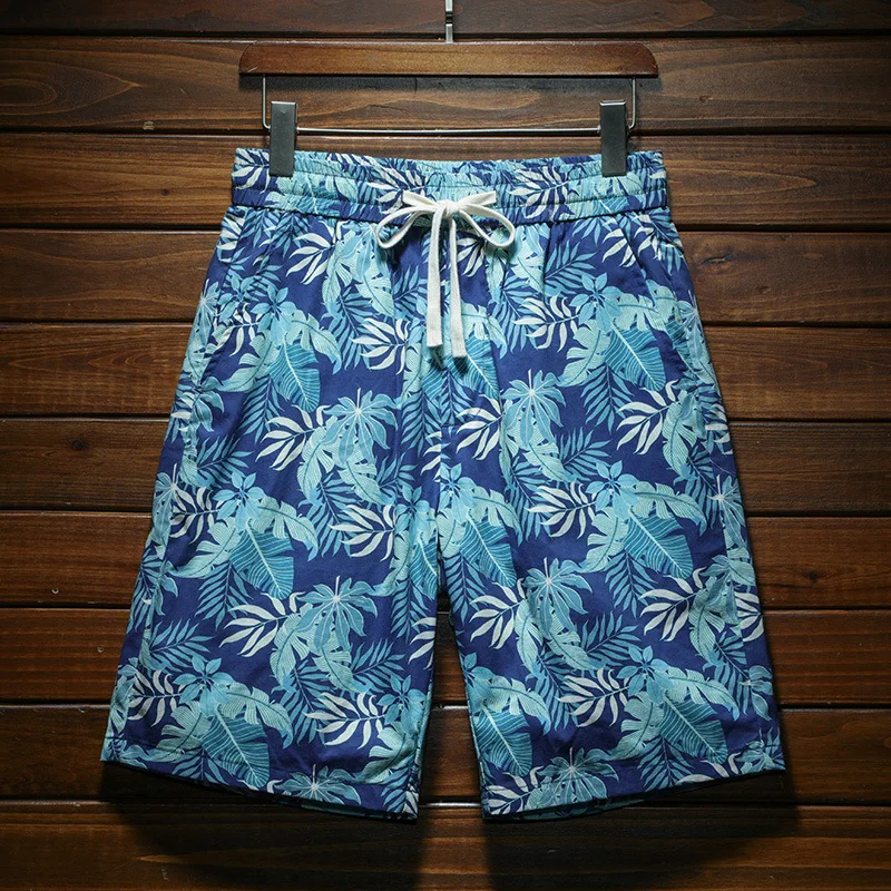 Summer Casual Beach Shorts Men2024New Elastic Versatile Fashionable Printed Loose Thin Breathable Shorts Outdoor Cropped Pants