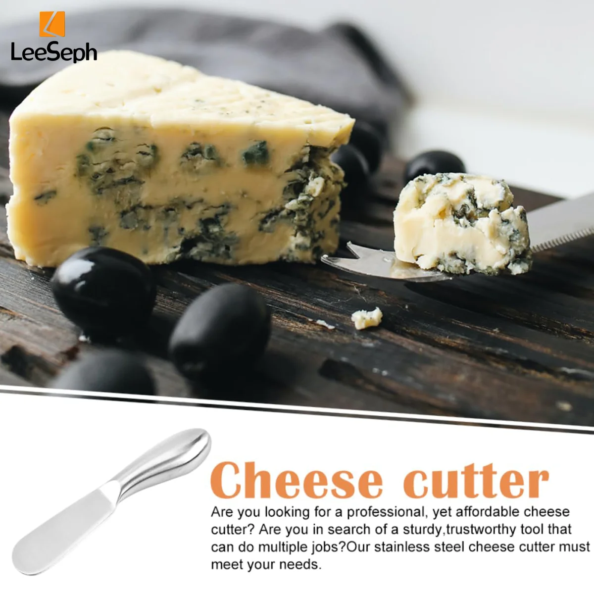 Leeseph Stainless Steel Spreader Knife Set for Cheese, Butter, and Spreads
