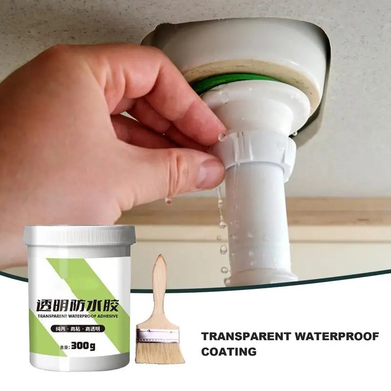 Transparent Waterproof Adhesive 300g Invisible Adhesive Transparent Coating Agent RV Roof Sealant Waterproofing Sealant For