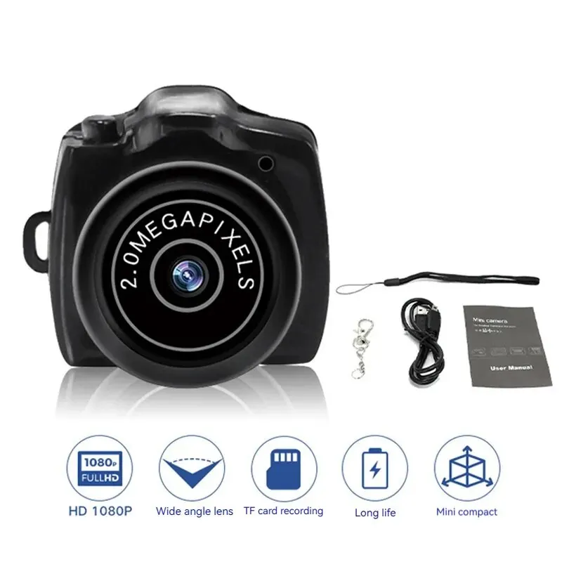 20W Tiny Camera HD Video Audio Recorder Car Sport Micro Cam Webcam With Mic Y2000 Camcorder Small DV DVR Security Secret Nanny,digital camera
