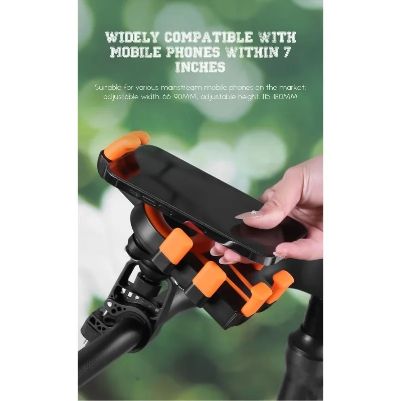 360° Rotatable Bike Phone Holder Shockproof Universal Mount with Secure Non-Slip Grip for Mountain Road Cycling Electric Bicycle