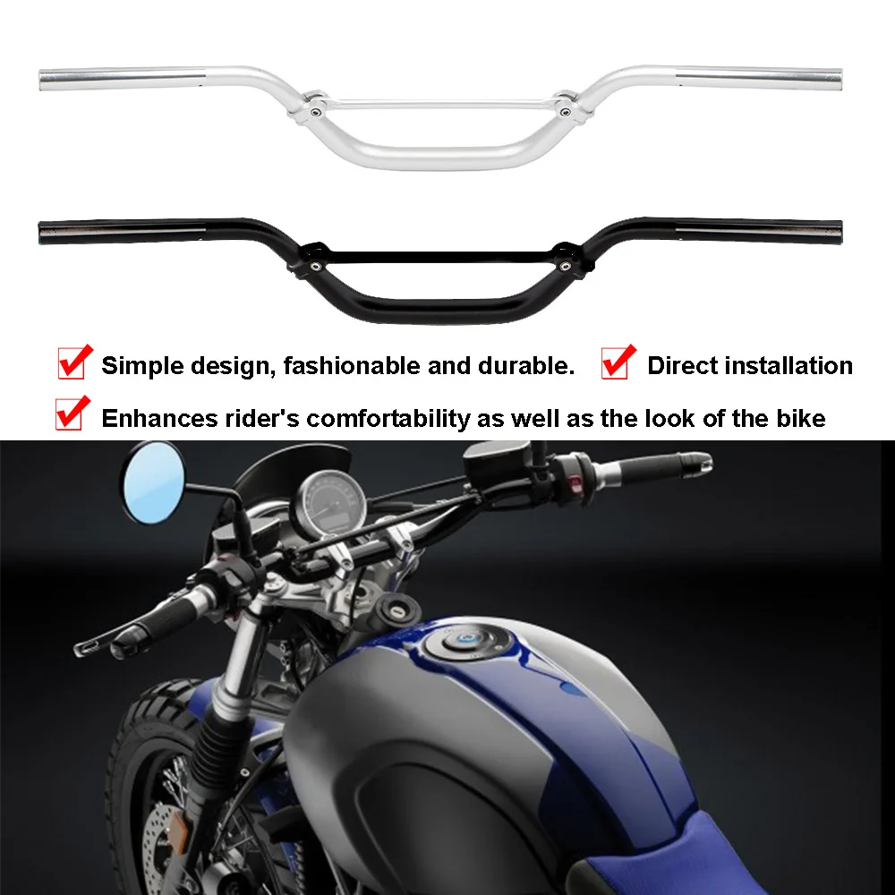 Motorfiets Stuur Voor BMW R Voor Nine T R9T Voor NineT Voor Voor Scrambler Voor Urban G/S Voor RNINET 2014-2020 7/8 22mm 28mm Aluminiumlegering Stuur Motorstuur(Silver