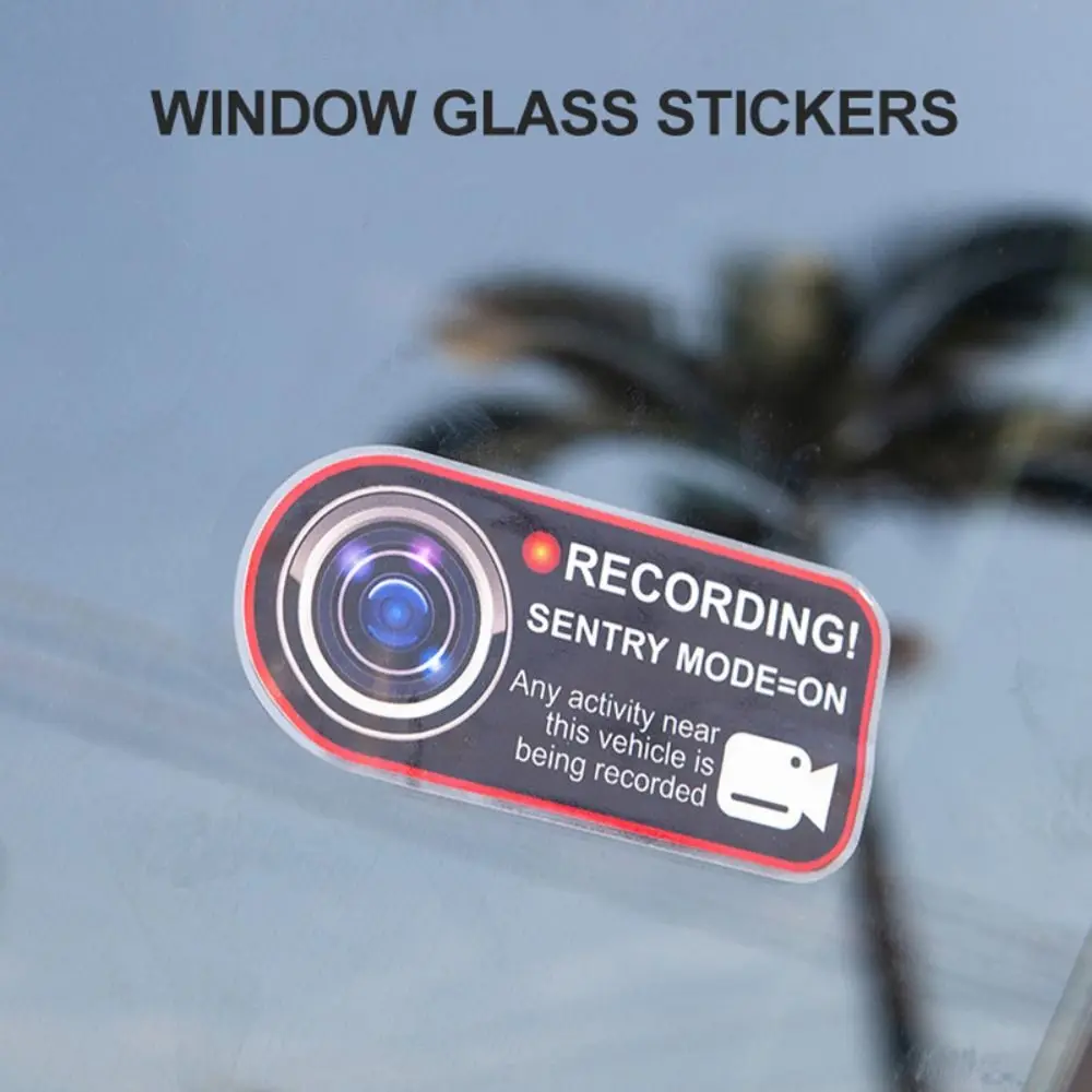 Sentinel Mode Recording Warning Sticker 10*4.5cm Multicolor Alarm System Decal Modification Accessories Car Window