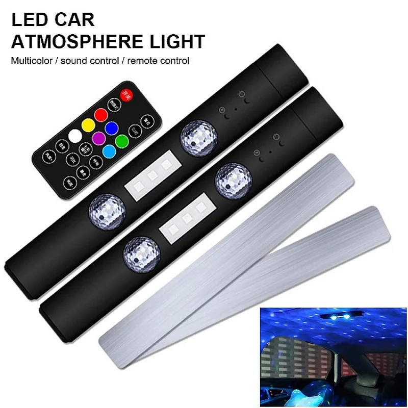 LED Car Lights OKEEN LED Car Atmosphere Light RGB Roof Star USB Wireless Lamp Multiple Modes Automotive Interior Decorative Ambient Party Light