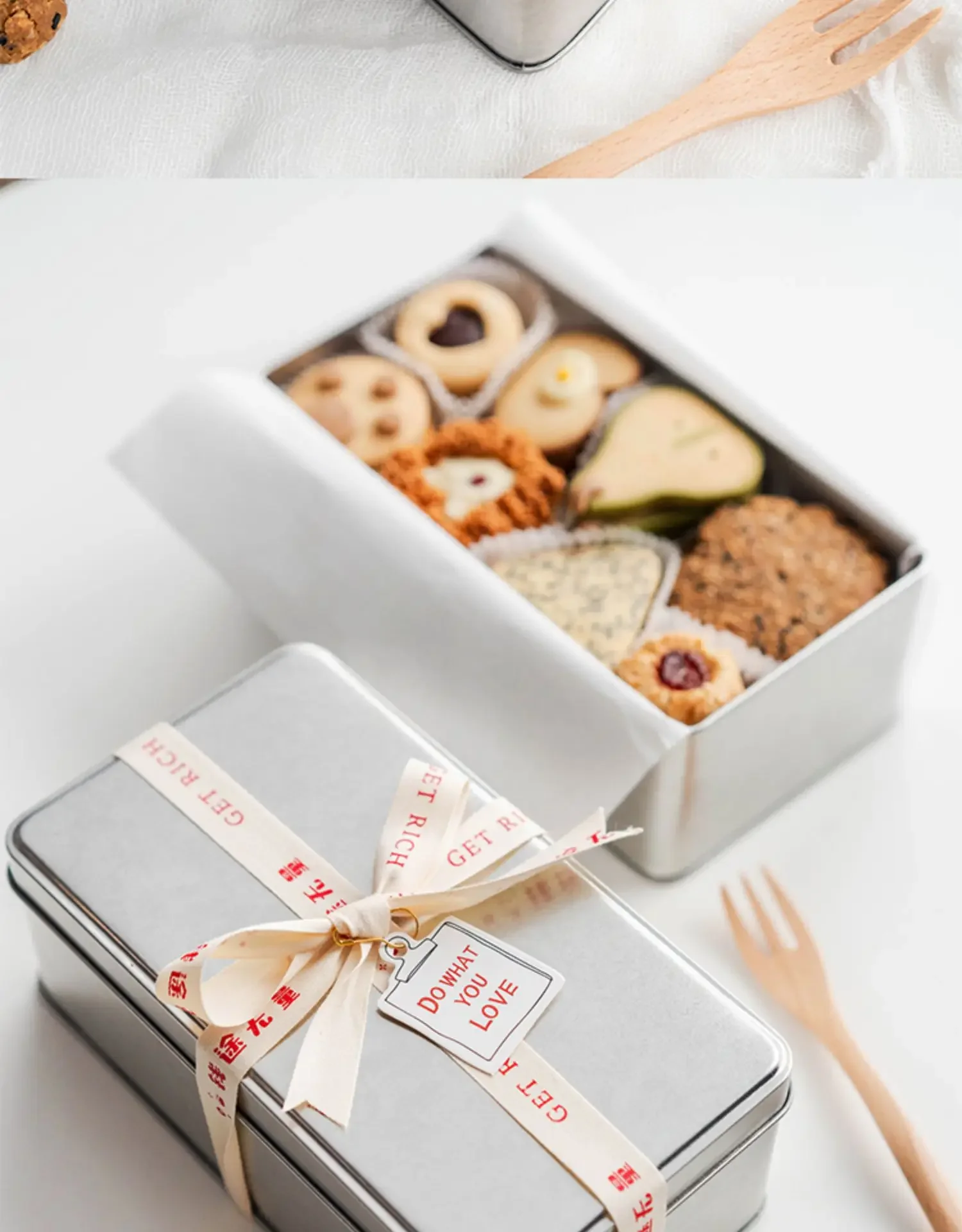 Blechdose, Metalldose, Gläser, Eisen, Kekse, Teebox, kleine Dinge, Aufbewahrungsboxen, Behälter, Süßigkeiten, Schokolade, Organizer, Keksbehälter – Detail 12