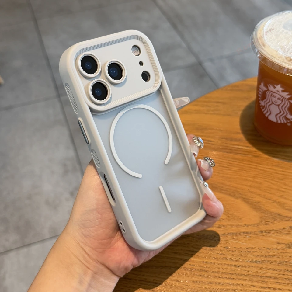 Magnetic Liquid Silicone Shockproof Phone Case with Magsafe Protector