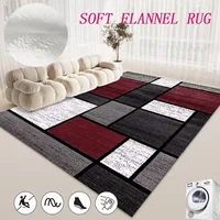 Nordic Geometric Rugs for Bedroom Large Area Carpets for Living Room Non-slip Flannel Cloakroom Mat Rectangular Soft Lounge Rug 1
