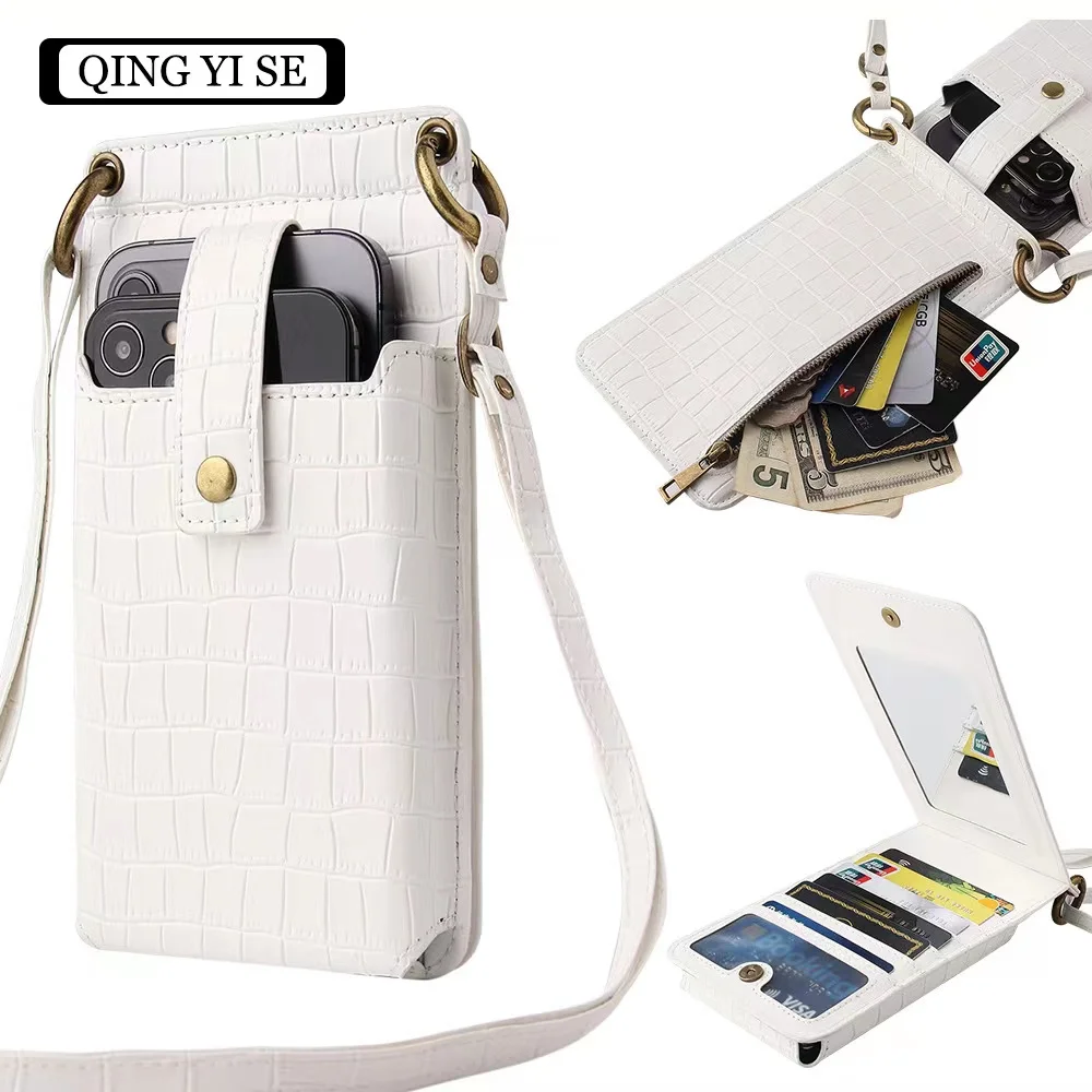 

New multi-functional diagonal cross small bag Mini one shoulder crocodile pattern change bar bag Women's mobile phone bag