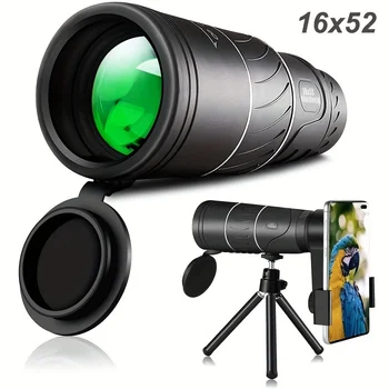 HD Telescope Large Eyepiece With Trippod Long Range Zoom Monocular 16x Magnification Suitable For Outdoor Camping Fishing Hiking