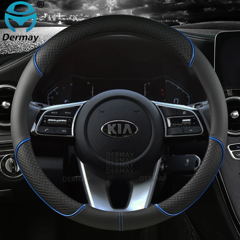 Steering wheel cover PU Leather Car Steering Wheel Cover for Kia Ceed Sportage Picanto Cerato Seltos Soul Rio 3 4 5