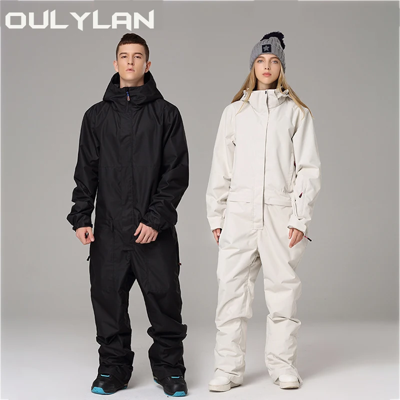 

New One-piece Ski Suit Waterproof Snowboard Winter Workwear Pants Ski Jacket Women Men Snow Clothes Women skiing suit