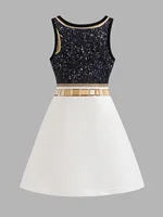 Robe débardeur pour filles, style universitaire décontracté, imprimée, sans manches, coupe trapèze, pour spectacle et été 4