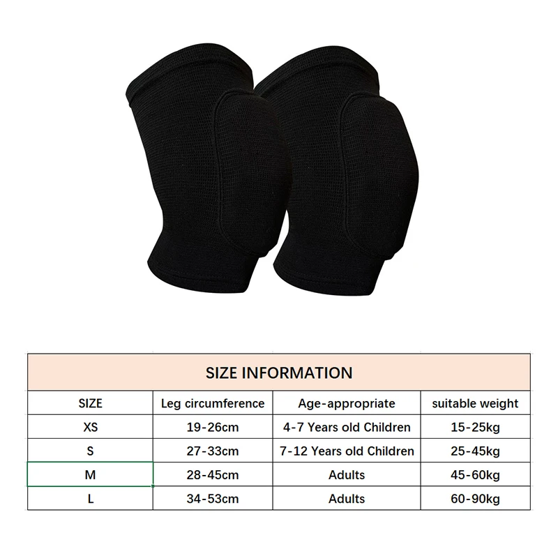 1Pair Sports Knee Pad Adults Kid Dance Knee Protector Elastic Thicken Sponge Knees Brace Support for Gym Yoga Workout Training