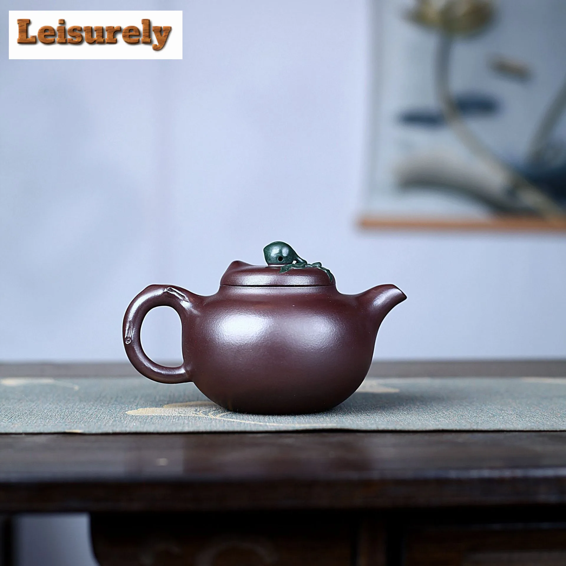 240ml High-end Yixing Purple Clay Teapots Handmade Longevity Peach Pot Raw Ore Purple Mud Tea Soaking Kettle Zisha Tea Set Craft