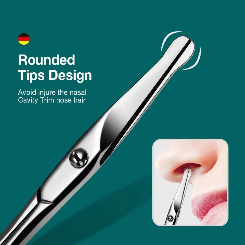 MR.GREEN Facial Hair Scissors Rounded Professional Stainless Steel Mustache Nose Hair Beard Eyebrows Eyelashes Trimming Clippers 3