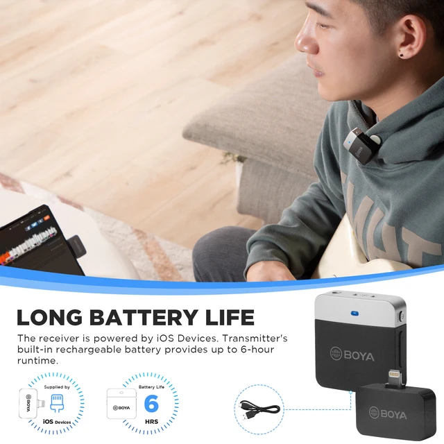 Microfone Lapela Sem Fio BOYA BY-M1LV: Capturando Áudio Claro e Detalhado