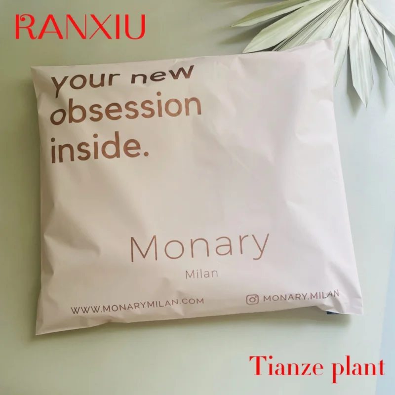 biodegradable nude polymailers waterproof plastic packing mailers bag eco-friendly packing print maile