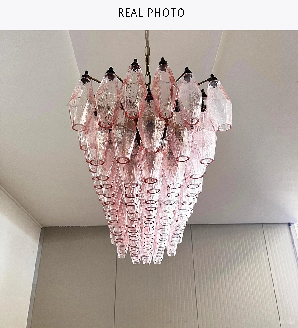 Description Picture 2 of itemNordic Vintage Diamond Shape Glass Ceiling Pendant Lights Long for Dining Room Table Hanglamp