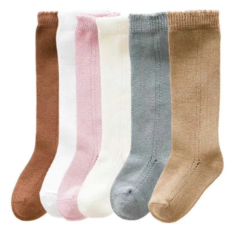 Cotton Baby Knee Socks White Boys Girls Elegance Baby Socks Long Tube Kids Children Spanish Style kniekousen meisje Knee High 4